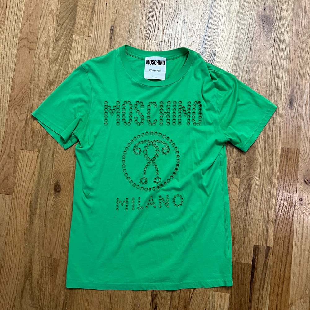 MOSCHINO cut out logo T-shirt Size Medium